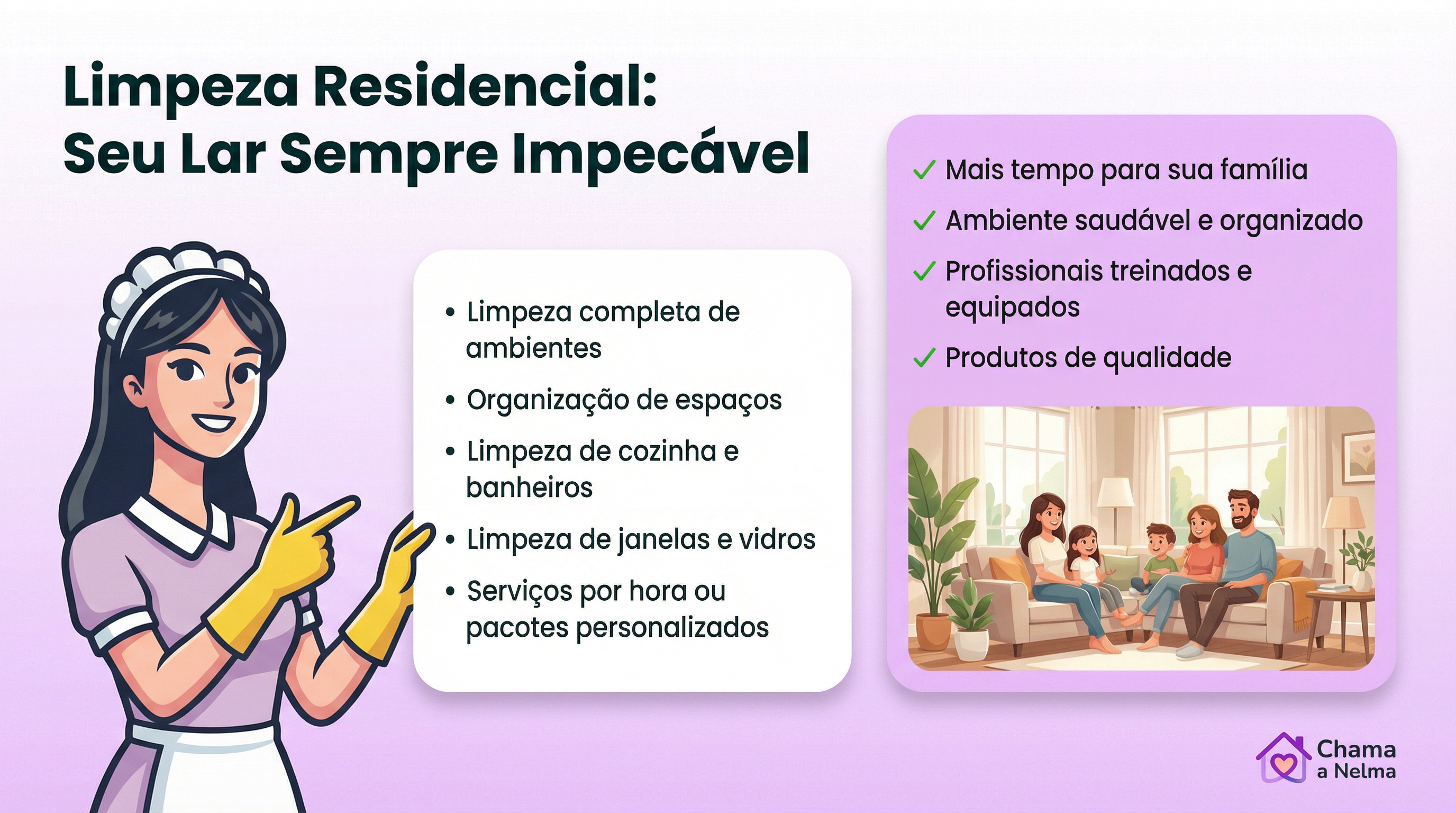 Equipe realizando limpeza residencial profissional